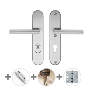 Product afbeelding voor Skantrae Hang&Sluitwerkpakket 40 231 L1 RVS Oberon Ovaal Sleutelbediend Meerpuntssluiting En 4x AXA Scharnier