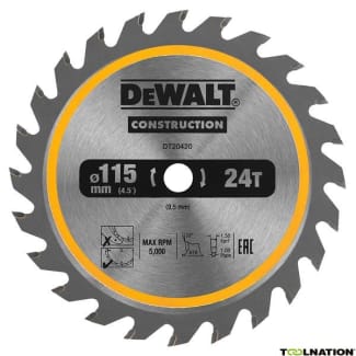 Product afbeelding voor DeWALT Cirkelzaagblad Extreme DT20420QZ 115x9,5mm 24tands