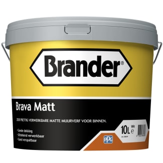 Product afbeelding voor Brander Brava Matt Muurverf Binnen 10L Wit