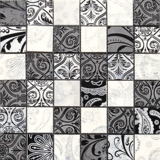 Product afbeelding voor Mozaiektegel Musa Damasco Negro 30x30cm 8mm Glanzend Gerectificeerd