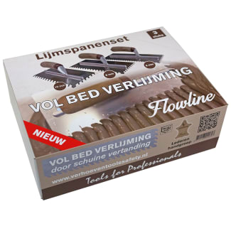 Product afbeelding voor Super Prof Lijmspanenset Pure 280x130mm 6-10mm RVS Met Lederen Handgreep 3st