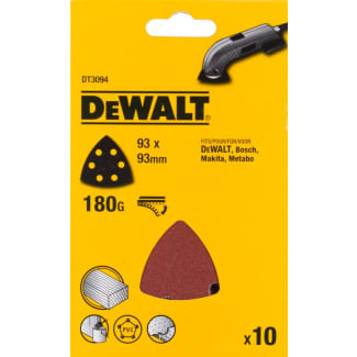 Product afbeelding voor DeWALT Deltaschuurpapier DT3094QZ K180 93mm Driehoekig 10st