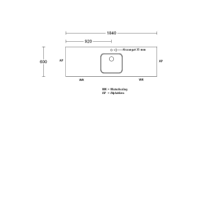 Product afbeelding voor Procasa Keuken Werkblad 184x60cm Multiplex Zwart DE 2390 Voorzien Van Waterkering Zijkanten Afgewerkt Inclusief Spoelbak Lanseto 043N