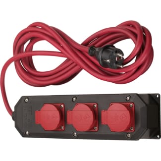 Product afbeelding voor Kelfort Stekkerdoos Met Kabel Met 3 Contactdozen 2.5mm² Kabellengte 5m Zwart/Rood