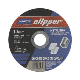 Product afbeelding voor Clipper Doorslijpschijf A46S Vlak 125x1.6x22.2mm Staal/Inox