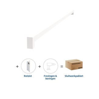Product afbeelding voor Skantrae Hang&Sluitwerkpakket 2113 Squared Greep 16x800mm + Rolslot Wit