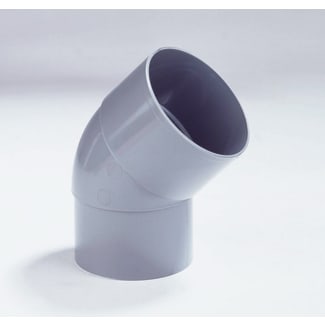 Product afbeelding voor Dyka PVC RWA Bocht 100mm 45 Graden Lijmmof/Verjongd Spie Grijs