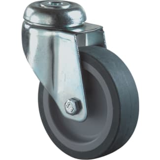 Product afbeelding voor Kelfort Zwenkwiel Met Glijlager 125mm 100kg Met Boutgat Verzinkt Zwart