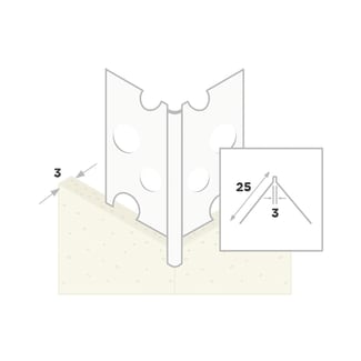 Product afbeelding voor Ripstaal Hoekbeschermer 1045 WIT 260cm 3mm Verzinkt Staal Wit Gelakt