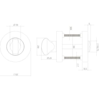 Product afbeelding voor Intersteel WC-rozet Rond Met Stift 8mm RVS Mat Zwart