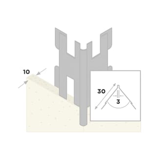 Product afbeelding voor Ripstaal Hoekbeschermer 2218 260cm 10mm RVS