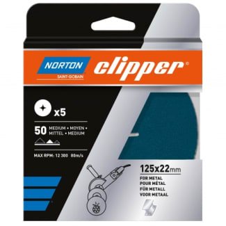 Product afbeelding voor Clipper Fiberschijf F827 K80 125x22mm Zirconium 5st