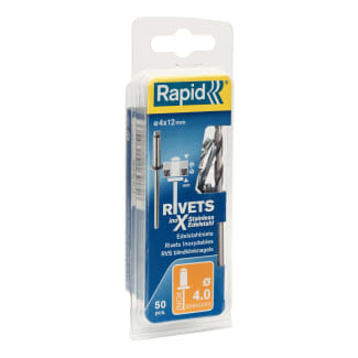 Product afbeelding voor Rapid Blindklinknagel High Performance 4.0x12mm RVS Met Boor 50st