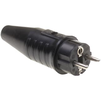 Product afbeelding voor ABL Stekker Volrubber 2P+ Randaarde Zwart