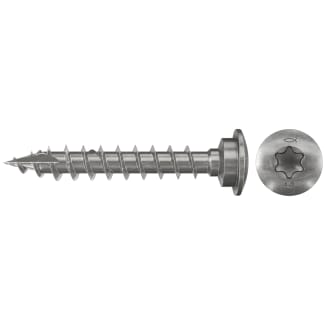 Product afbeelding voor Fischer Tuinpaalschroef FJS-LT 7.0x40/30mm Ronde Kop TX-30 RVS A4 50st 660702