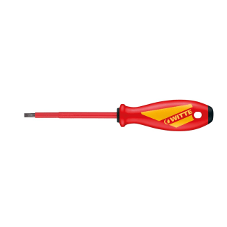 Product afbeelding voor Witte Schroevendraaier Maxxpro VDE 0.6x3.5x100mm met Sleuf