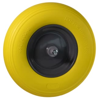 Product afbeelding voor Kruiwagenwiel Met Kogellager 400x8mm Loopvlak Foam Geel Velg Zwart