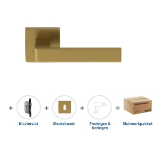 Product afbeelding voor Skantrae Hang&Sluitwerkpakket 2089 Quadrate 28 Regular + Sleutelrozet + Klavierslot Messing