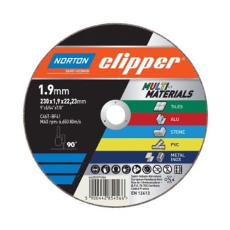 Product afbeelding voor Clipper Doorslijpschijf C46T Vlak 230x1.9x22.2mm Multi