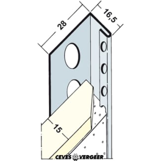 Product afbeelding voor Stucstopprofiel 1132S 300cm 15mm Wit
