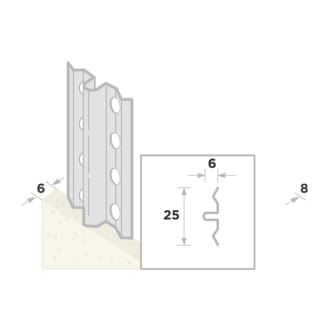 Product afbeelding voor Ripstaal Guide Profiel 1106 300cm 6mm Aluzink