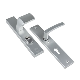 Product afbeelding voor AMI Veiligheidsdeurgarnituur Duwer-Knop Recht Langschild PC55 251x50mm SKG3 Aluminium F1 Met Kerntrekbeveiliging