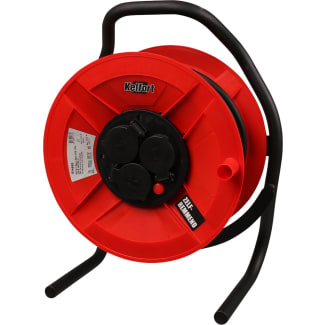 Product afbeelding voor Kelfort Kabelhaspel Easy Reel 400 Met 3 Contactdozen 3x1.5mm² Kabellengte 25m Zwart/Rood