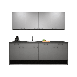 Product afbeelding voor Procasa Keuken 240cm Compleet Grey Spoelbak Links Uit Midden Met Geintegreerde Vaatwasser