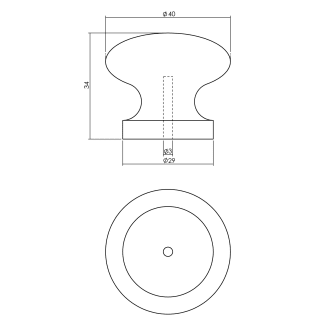 Product afbeelding voor Intersteel Knop 40mm Grenenhout