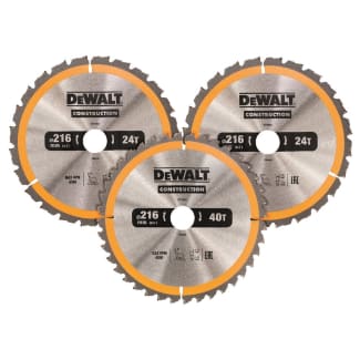 Product afbeelding voor DeWALT Cirkelzaagbladenset DT1962 216x30mm 3-Pack 2x DT1952QZonder 1x DT1953QZ