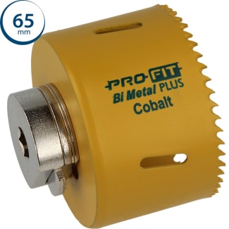 Product afbeelding voor Profit Gatzaag 65mm Bi-Metaal Plus Met Regelmatige Tand En Euro-Hanger Inclusief Geintegreerde Adapter