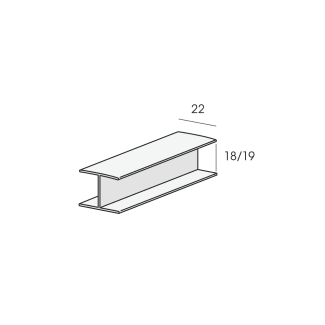 Product afbeelding voor Heering H-Verbindingprofiel 18/19mm 260cm Wit