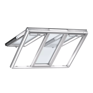 Product afbeelding voor VELUX Dakvenster 3 In 1 GPLS FFKF08 2070 2-Laags Glas Wit Gelakt 2 Handmatig Bedienbare Delen Onderzijde FSC Mix Credit