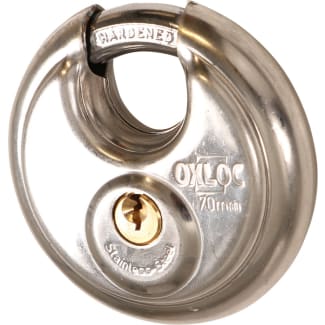Product afbeelding voor Oxloc Discushangslot KD 70 Verschillend Sluitend 70mm RVS Met 2 Sleutels