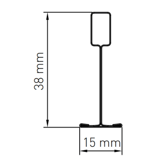 Product afbeelding voor OWAconstruct Hoofdprofiel 3000x15x38mm T15 N100 Wit 30st Per Doos
