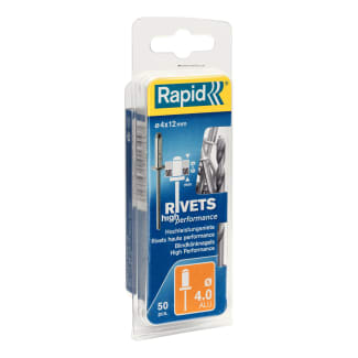 Product afbeelding voor Rapid Blindklinknagel High Performance 4.0x12mm Aluminium Met Boor 50st