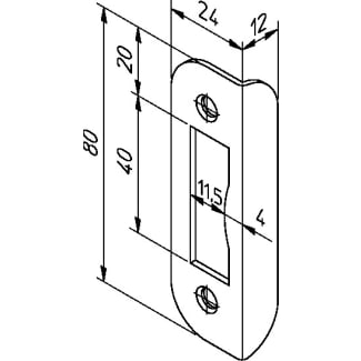 Product afbeelding voor Nemef Hoeksluitplaat HP 1256/12 Rond Dr. 1+3/2+4 Staal Verzinkt 1st