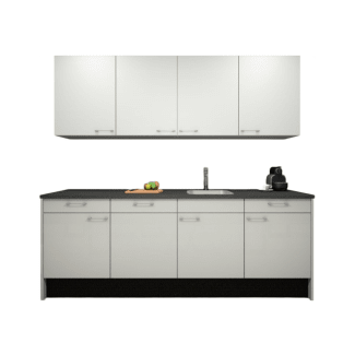 Product afbeelding voor Procasa Keuken 240cm Compleet Wit Spoelbak Rechts Uit Midden Met Geintegreerde Vaatwasser