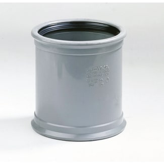 Product afbeelding voor Dyka PVC Overschuifmof 125mm SN4 2FM 2x Manchetmof Grijs