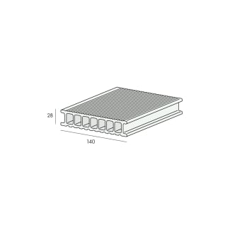 Product afbeelding voor Twinson Terrasplank 140x28mm 400cm Hazelnootbruin 503