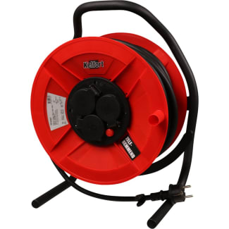 Product afbeelding voor Kelfort Kabelhaspel Easy Reel 400 Met 3 Contactdozen 3x2.5mm² Kabellengte 25m Zwart/Rood