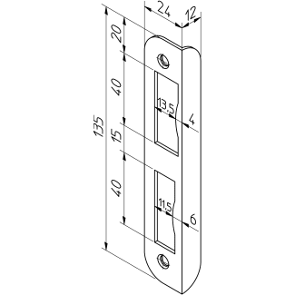 Product afbeelding voor Nemef Hoeksluitplaat HP 1266/12 Rond Dr. 1+3 Staal Verzinkt 1st