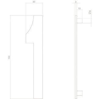 Product afbeelding voor Intersteel Huisnummer 1 150x3mm RVS Zwart