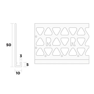 Product afbeelding voor Ripstaal Stucstopprofiel 3110 260cm 10mm PVC