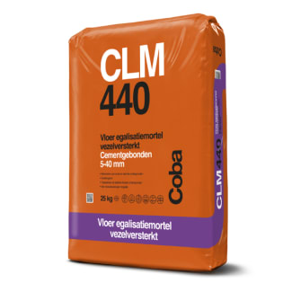 Product afbeelding voor Coba CLM440 Vloer Renovatiemortel Vezelversterkt Cementgebonden 5-40mm 25kg Grijs