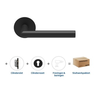Product afbeelding voor Skantrae Hang&Sluitwerkpakket 2132 Orbit 19 Flat + Cilinderrozet + Cilinderslot Zwart