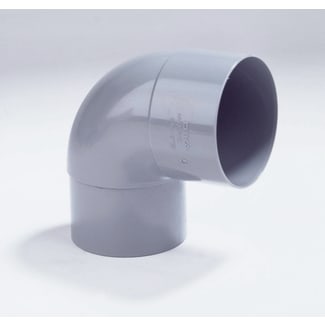 Product afbeelding voor Dyka PVC RWA Bocht 100mm 87,5 Graden Lijmmof/Verjongd Spie Grijs