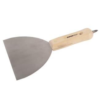 Product afbeelding voor Super Prof Spachtelmes 150mm RVS Met Houten Handgreep Met Bit