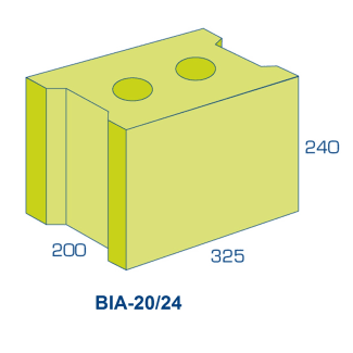 Product afbeelding voor BIA Grindbetonblok 20/24 Klinker 325x200x240mm Vuilwerk