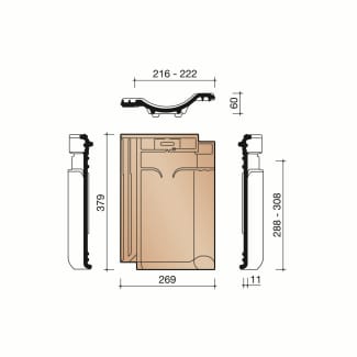 Product afbeelding voor Wienerberger VHV Vario Dakpan Matzwart Verglaasd 744